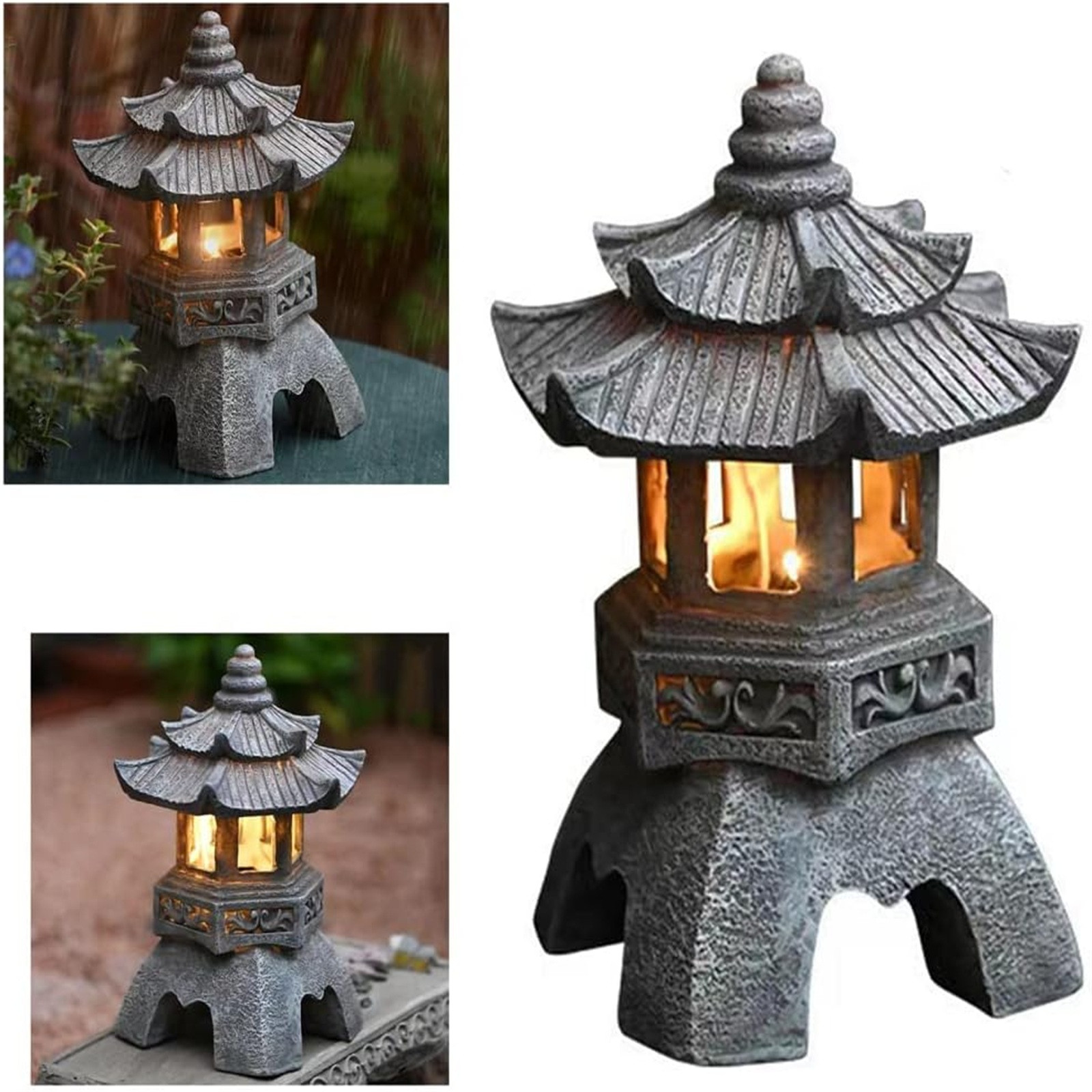 Outdoor Zen Lighting - Статуи пагоды, уличная статуя на солнечной
