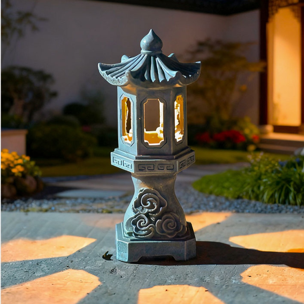 Outdoor Zen Lighting - Солнечный фонарь-пагода Zen из смолы, солнечный