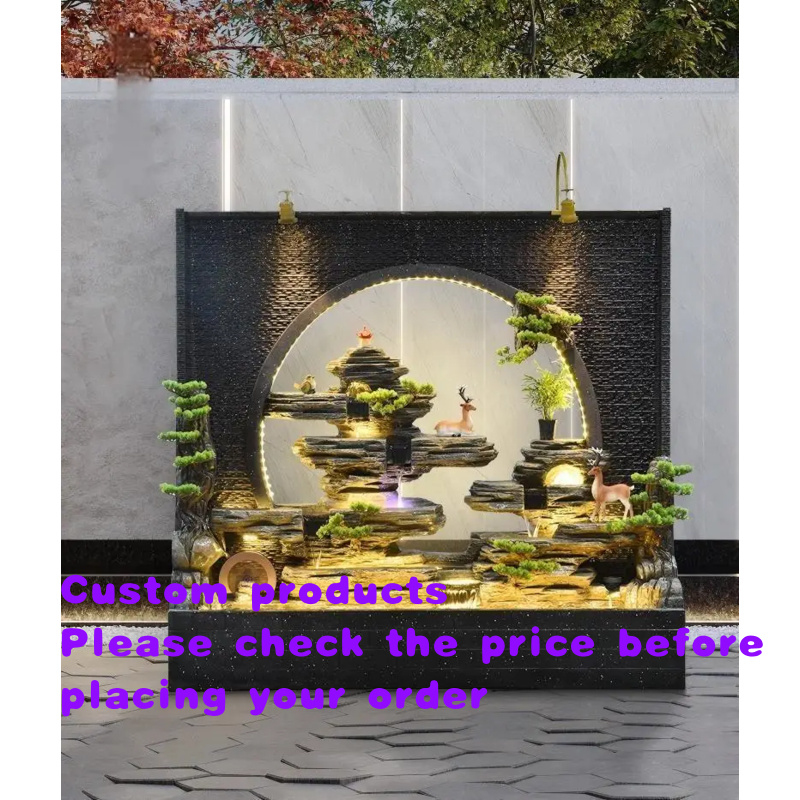 Outdoor Zen Lighting - Элегантный уличный фонтан-панель Custom.7FT с LED-подсветкой,