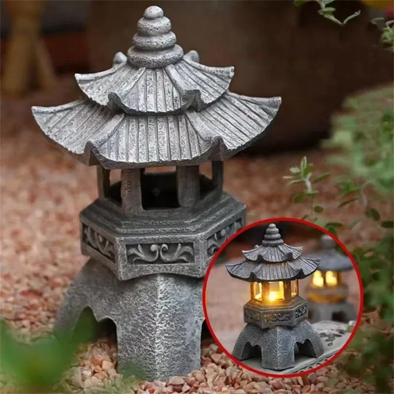 Outdoor Zen Lighting - Солнечный фонарь в стиле японской пагоды,