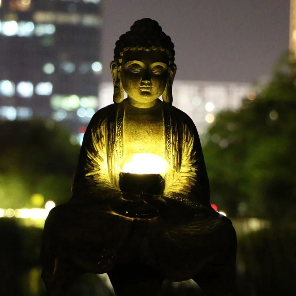 Наружная солнечная статуя Будд – обзор и цена Outdoor Zen Lighting