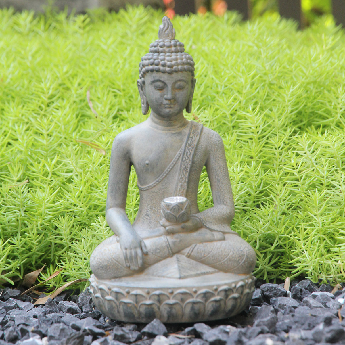 Солнечная статуя Будды в стиле – обзор и цена Outdoor Zen Lighting
