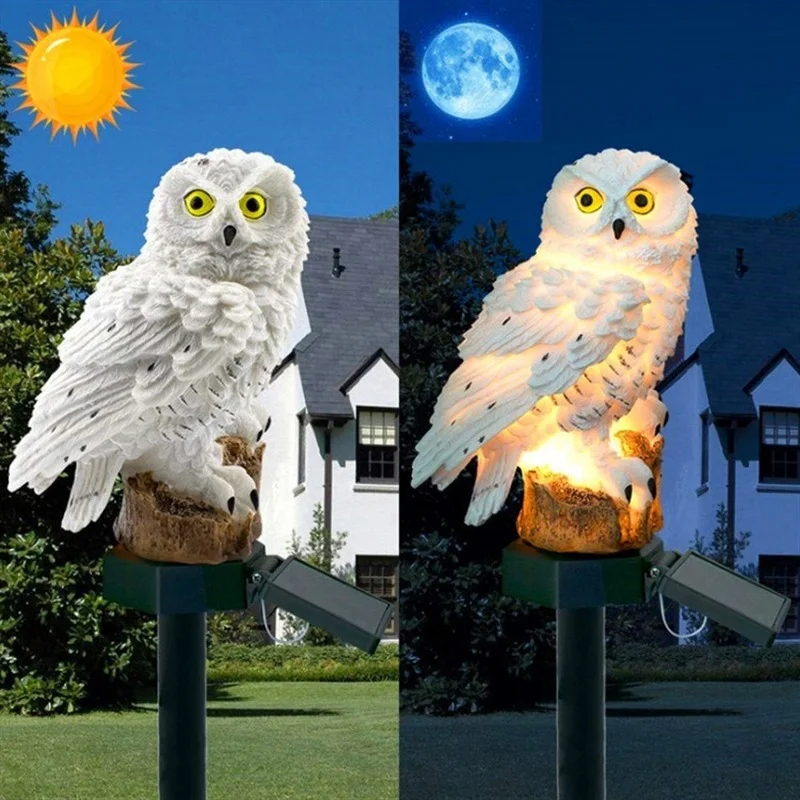 Солнечная статуэтка совы с LED – обзор и цена Outdoor Lighting Solar Panel