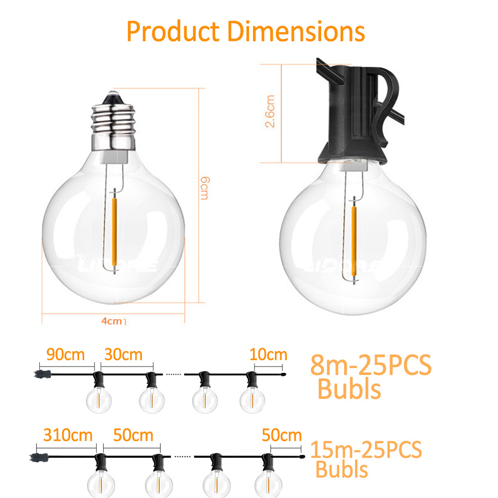 Гирлянда G40 с 25 прозрачными  – обзор и цена Outdoor Lighting For Backyard