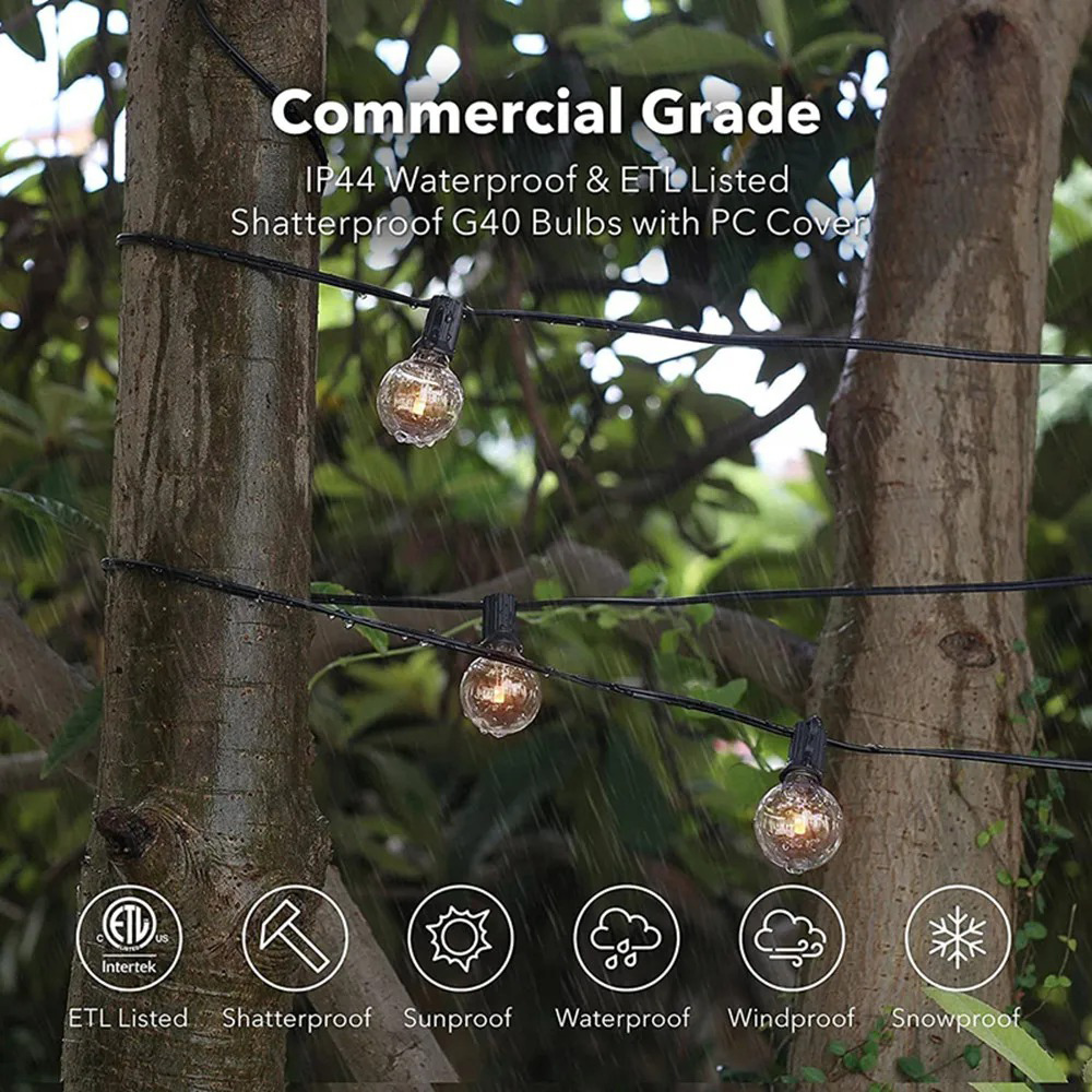 Гирлянда G40 с 25 прозрачными  – обзор и цена Outdoor Lighting For Backyard