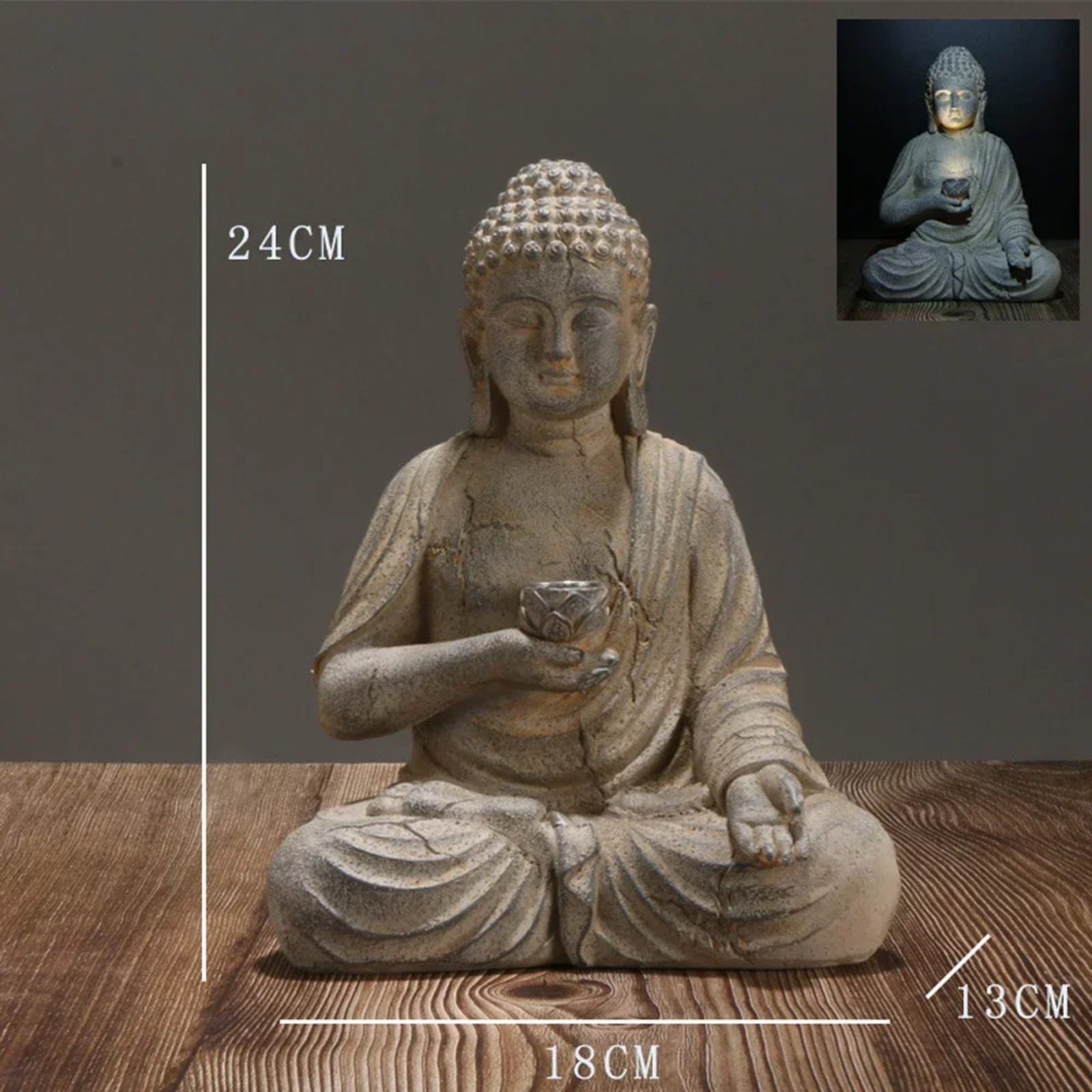 Солнечная садовая статуя Будды – обзор и цена Outdoor Zen Lighting