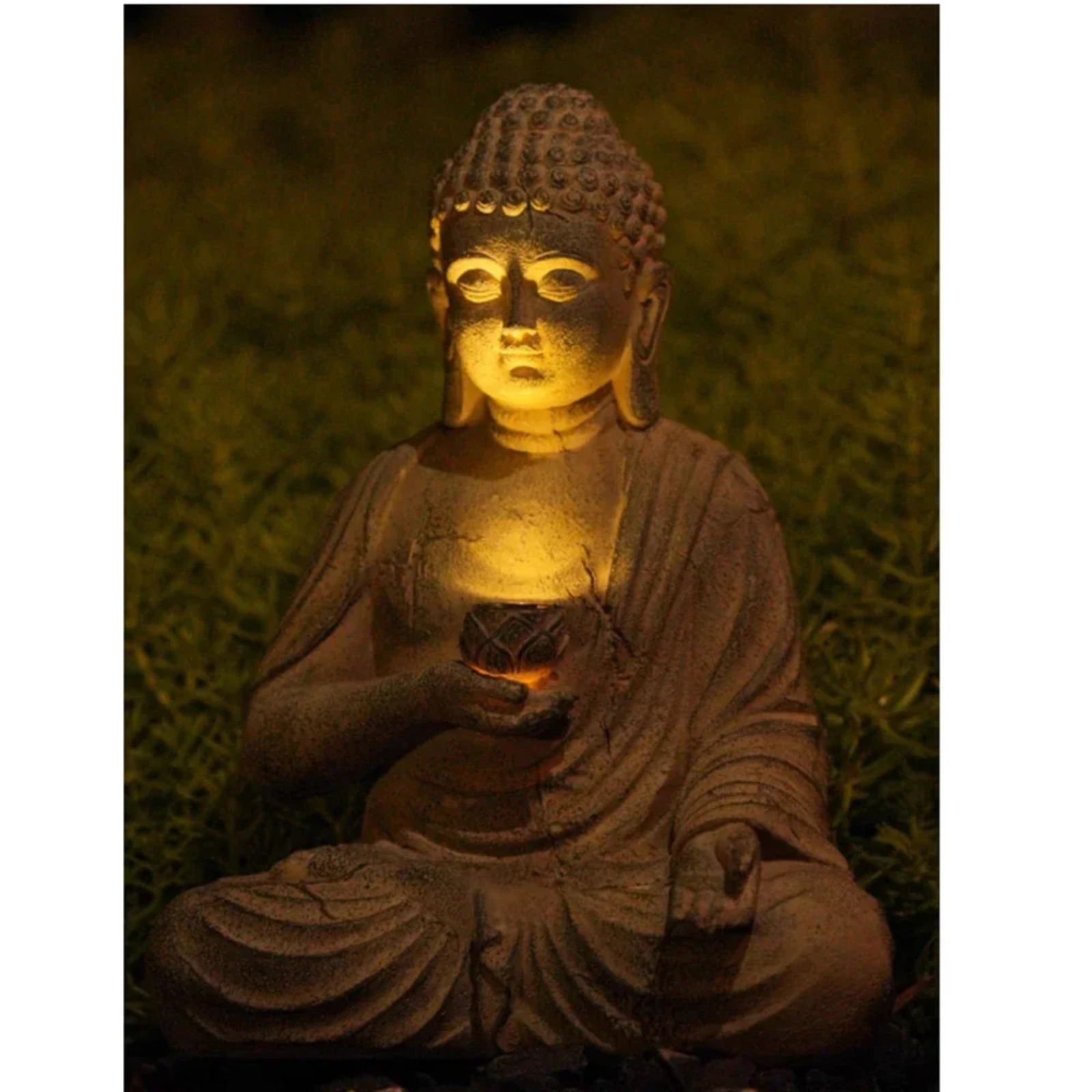 Солнечная садовая статуя Будды – обзор и цена Outdoor Zen Lighting