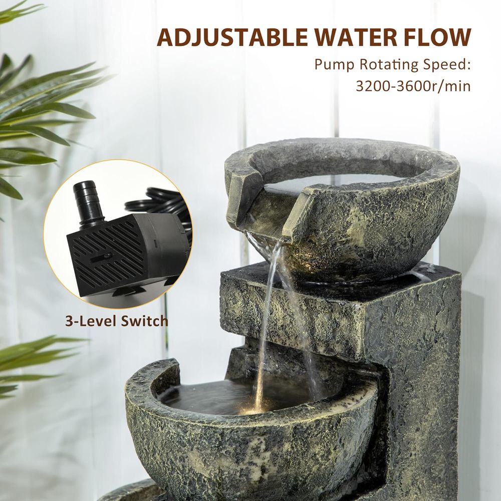 Четырехуровневый каменный водо – обзор и цена Outdoor Zen Lighting